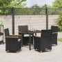 Conjunto de Comedor de Jardín 5 pcs Negro ratán sintético