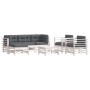 7-teiliges Gartenmöbel-Set und weiße Massivholzkissen von vidaXL, Gartensets - Ref: Foro24-3185837, Preis: 712,98 €, Rabatt: %