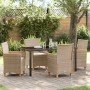 Conjunto de Comedor de Jardín 5 pcs Beige ratán sintético