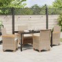 Conjunto de Comedor de Jardín 5 pcs Beige ratán sintético