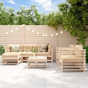 Juego de muebles de jardín 7 piezas y cojines madera maciza de vidaXL, Conjuntos de jardín - Ref: Foro24-3185836, Precio: 607...