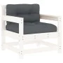 7-piece garden furniture set with solid white wood and cushions by vidaXL, Garden sets - Ref: Foro24-3185830, Price: 622,51 €...