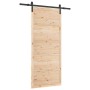 Puerta deslizante Marrón 80 x 208 cm Madera maciza de pino