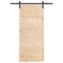 Puerta deslizante Marrón 80 x 208 cm Madera maciza de pino