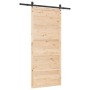 Puerta deslizante Marrón 80 x 208 cm Madera maciza de pino