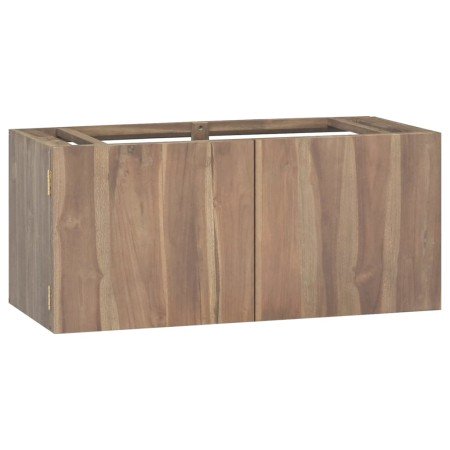 Armario de baño de pared madera maciza de teca 90x39x40 cm en Taquillas y armarios de almacenamiento | Comprar online en Foro24