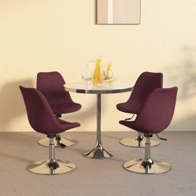 Sillas de comedor giratorias 4 unidades tela morado Sillas de comedor giratorias 4 unidades tela morado