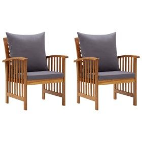 Gartenstühle mit Kissen, 2 Stück Massivholz Akazie von vidaXL, Gartenstühle - Ref: Foro24-310258, Preis: 198,33 €, Rabatt: %