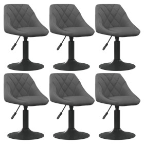 Sillas de comedor giratorias 6 unidades terciopelo gris oscuro de vidaXL, Sillas de comedor - Ref: Foro24-3088803, Precio: 34...