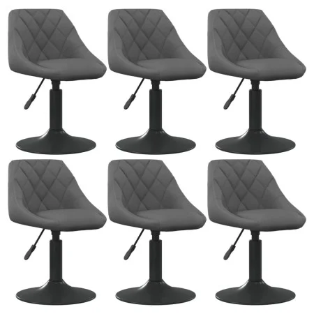 Drehbare Esszimmerstühle, 6 Einheiten, dunkelgrauer Samt von vidaXL, Essstühle - Ref: Foro24-3088803, Preis: 338,95 €, Rabatt: %