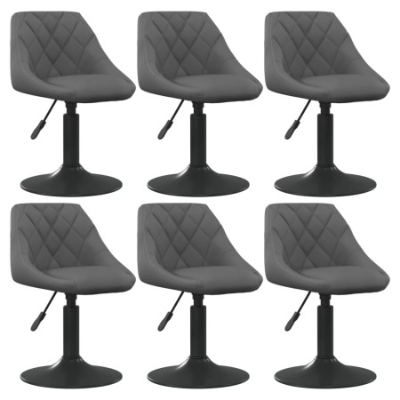 Drehbare Esszimmerstühle, 6 Einheiten, dunkelgrauer Samt von vidaXL, Essstühle - Ref: Foro24-3088803, Preis: 346,31 €, Rabatt: %