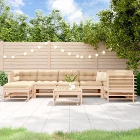 8-piece garden furniture set and solid wood cushions by vidaXL, Garden sets - Ref: Foro24-3185857, Price: 737,70 €, Discount: %
