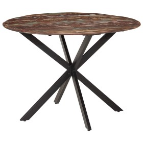 Mesa de comedor madera maciza reciclada y acero 110x78 cm