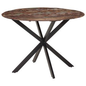 Mesa de comedor madera maciza reciclada y acero 110x78 cm