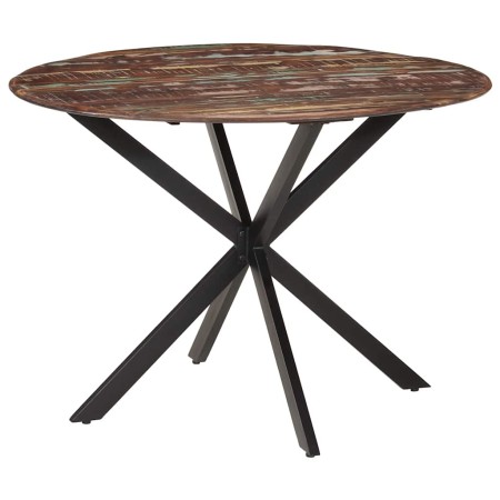 Mesa de comedor madera maciza reciclada y acero 110x78 cm