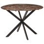 Mesa de comedor madera maciza reciclada y acero 110x78 cm