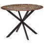 Mesa de comedor madera maciza reciclada y acero 110x78 cm