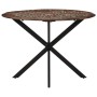 Mesa de comedor madera maciza reciclada y acero 110x78 cm