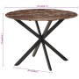 Mesa de comedor madera maciza reciclada y acero 110x78 cm