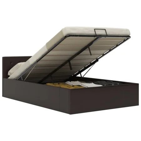 Cama canapé hidráulica cuero sintético gris 120x200 cm de vidaXL, Camas y somieres - Ref: Foro24-285524, Precio: 326,62 €, De...