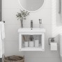 Estructura de lavabo suspendido hierro blanco 40x38x31 cm en Tocadores de baño | Comprar online en Foro24