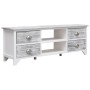 Mueble para TV madera de paulownia blanco y gris 108x30x40 cm en Muebles TV | Comprar online en Foro24