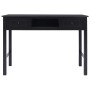 Escritorio de madera maciza de Paulownia negro 108x45x76 cm en Escritorios | Comprar online en Foro24
