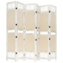 Biombo divisor de 6 paneles de tela color crema 210x165 cm