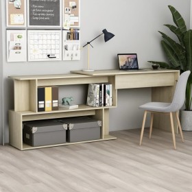 Oak plywood corner desk 200x50x76 cm by vidaXL, Desks - Ref: Foro24-801101, Price: 98,68 €, Discount: %