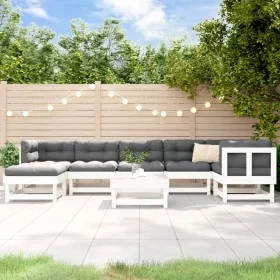 Garden furniture set 8 pieces and white solid wood cushions by vidaXL, Garden sets - Ref: Foro24-3185865, Price: 721,85 €, Di...