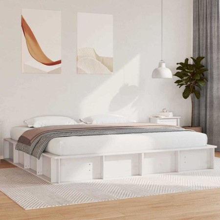 Estructura de cama con almacenamiento Blanco 210 x 118 x 30 cm