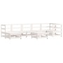 Garden furniture set 8 pieces with solid wood white cushions by vidaXL, Garden sets - Ref: Foro24-3185851, Price: 661,56 €, D...
