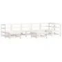 Garden furniture set 8 pieces with solid wood white cushions by vidaXL, Garden sets - Ref: Foro24-3185851, Price: 653,47 €, D...