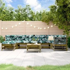 8-piece garden furniture set with impregnated pine wood cushions by vidaXL, Garden sets - Ref: Foro24-3185863, Price: 812,47 ...
