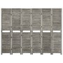 Biombo de 6 paneles de madera maciza gris 214x166 cm