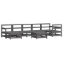 8-teiliges Gartenmöbel-Set und Kissen Massivholz grau von vidaXL, Gartensets - Ref: Foro24-3185887, Preis: 725,09 €, Rabatt: %