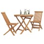 Conjunto de Comedor de Jardín 3 pcs Marrón