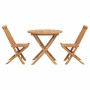 Conjunto de Comedor de Jardín 3 pcs Marrón