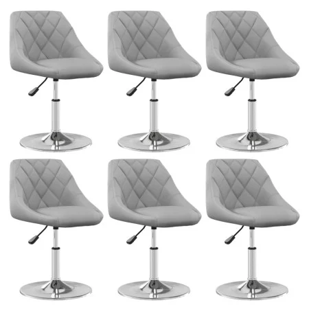 Drehstuhl für Esszimmer, 6 Stück, hellgraues Samtgewebe. von vidaXL, Essstühle - Ref: Foro24-3088769, Preis: 332,07 €, Rabatt: %