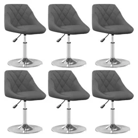 Drehbare Esszimmerstühle, 6 Einheiten, dunkelgrauer Samt von vidaXL, Essstühle - Ref: Foro24-3088770, Preis: 341,50 €, Rabatt: %