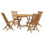 Conjunto de Comedor de Jardín 5 pcs Marrón