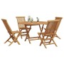 Conjunto de Comedor de Jardín 5 pcs Marrón