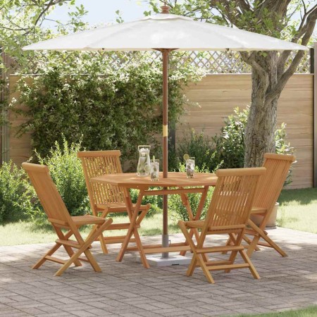 Conjunto de Comedor de Jardín 5 pcs Marrón
