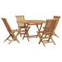 Conjunto de Comedor de Jardín 5 pcs Marrón