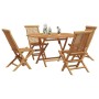 Conjunto de Comedor de Jardín 5 pcs Marrón
