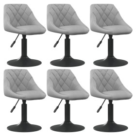 6 Stück drehbare Esszimmerstühle aus hellgrauem Samt von vidaXL, Essstühle - Ref: Foro24-3088802, Preis: 344,69 €, Rabatt: %