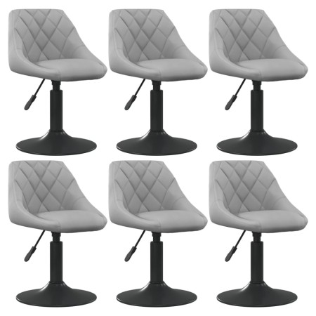 6 Stück drehbare Esszimmerstühle aus hellgrauem Samt von vidaXL, Essstühle - Ref: Foro24-3088802, Preis: 344,69 €, Rabatt: %