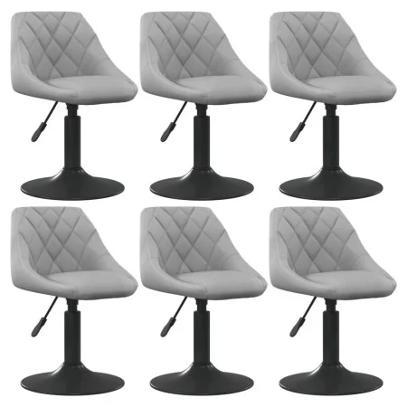 6pcs Light Gray Velvet Swivel Dining Chairs by vidaXL, dining chairs - Ref: Foro24-3088802, Price: 339,59 €, Discount: %