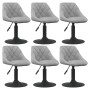 6 Stück drehbare Esszimmerstühle aus hellgrauem Samt von vidaXL, Essstühle - Ref: Foro24-3088802, Preis: 344,69 €, Rabatt: %