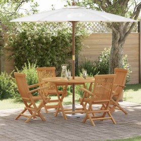Conjunto de Comedor de Jardín 5 pcs Marrón